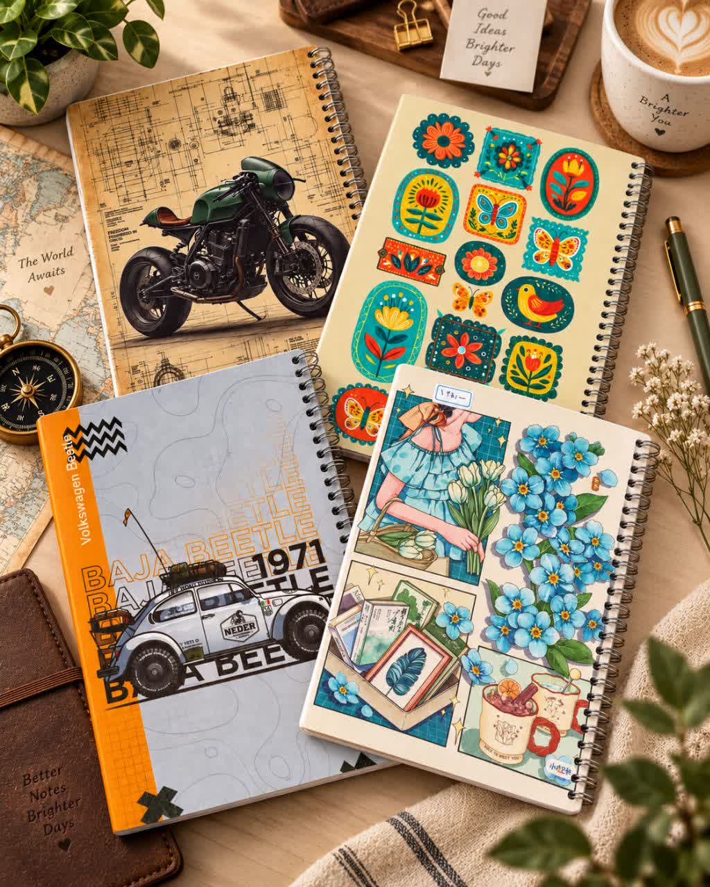 دفتر ۸۰ برگ سیمی طرح‌دار طلقی
