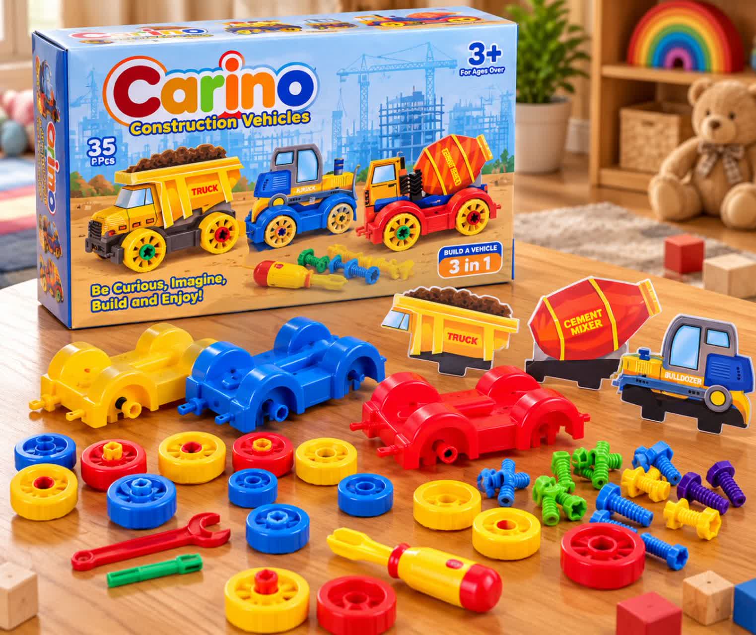 بازی ساختنی ماشین‌های کارینو | Carino Construction Vehicles